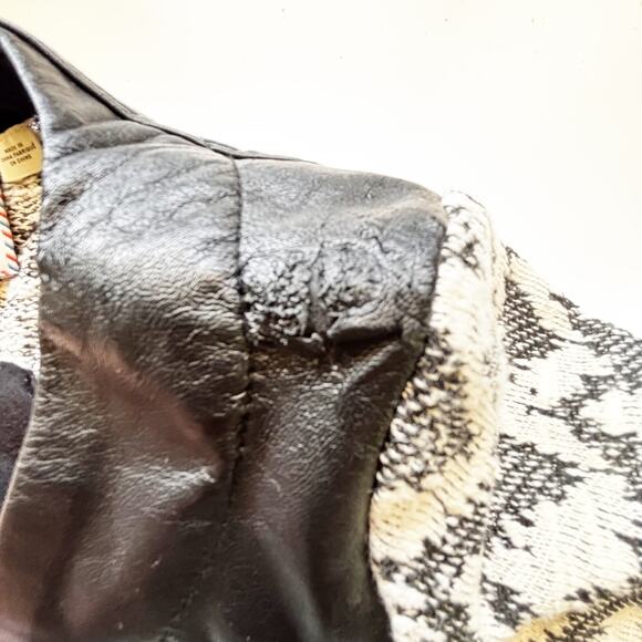 Anthropologie Postmark Sz S B&W Tunic Mid Mod 60s/70s Style Dress Vegan Leather - Picture 5 of 11